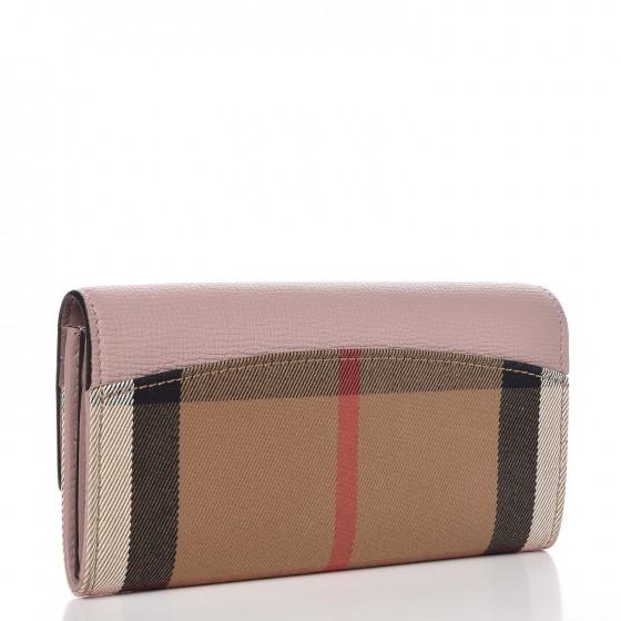 Porter House Check And Leather Continental Wallet Pink