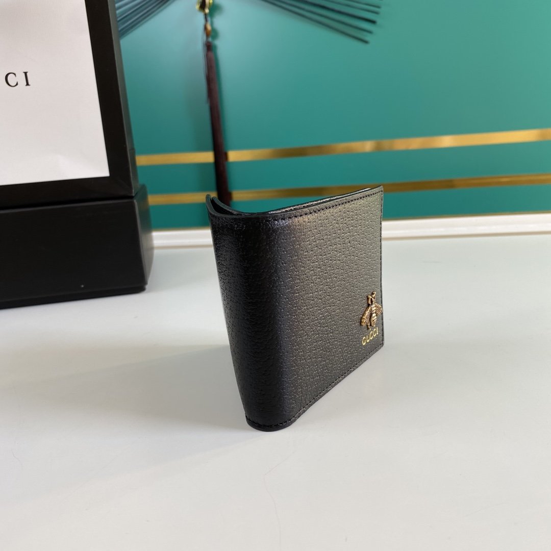 Gucci Bee Logo Black Wallet 11cm