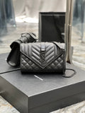 Saint Laurent Small Bag In Mix Matelasse 21cm Black