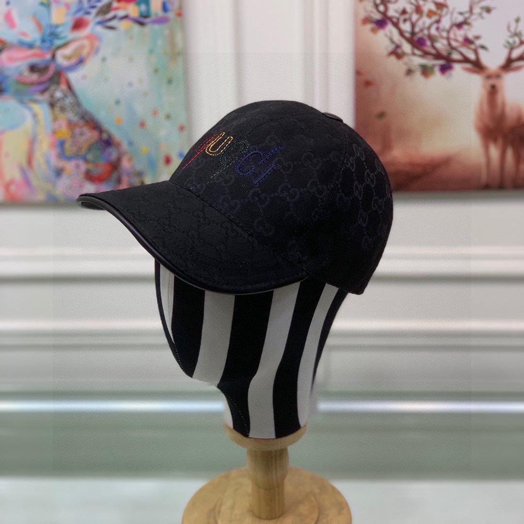 Gucci Canvas Baseball Cap with Web Black