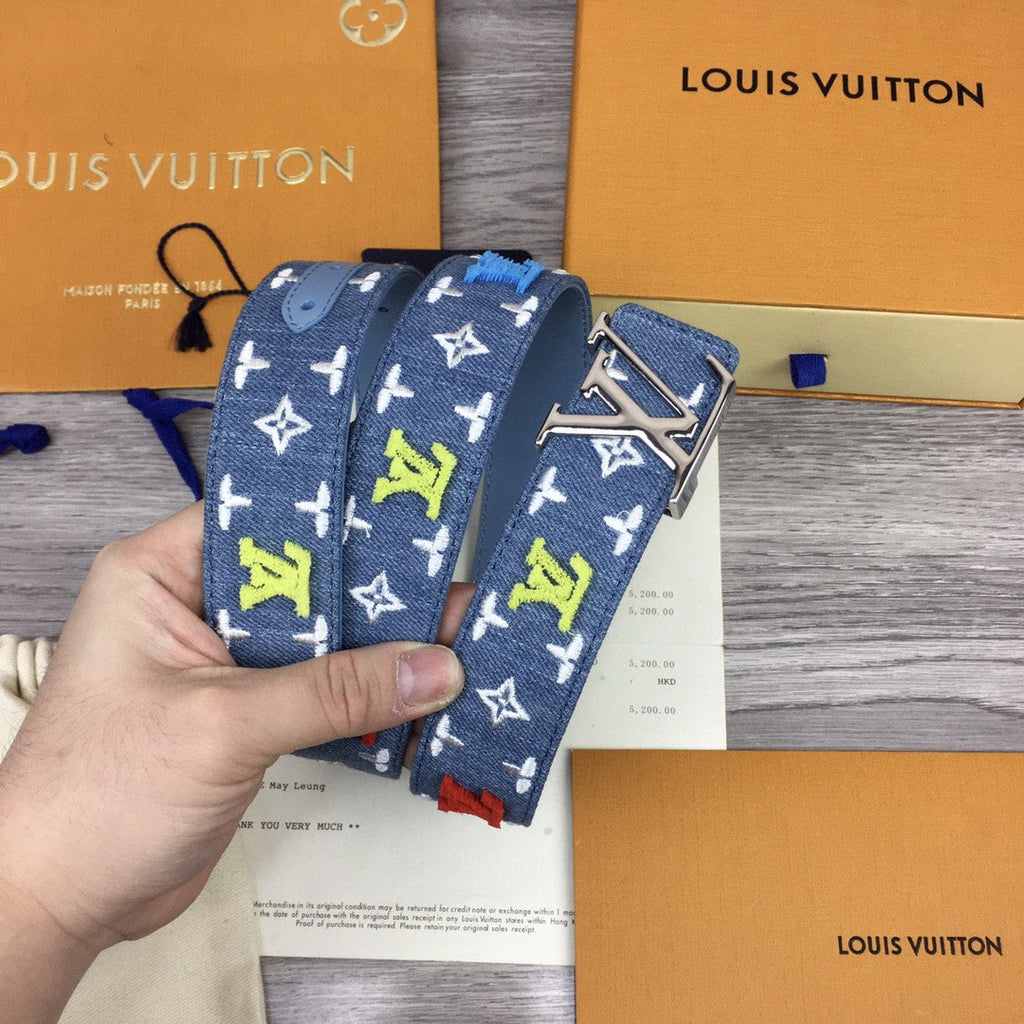 Louis Vuitton Initiales Belt Blue