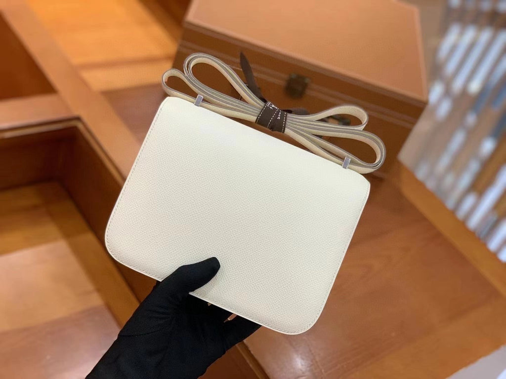 Hermes Constance Shoulder Bag 23cm White