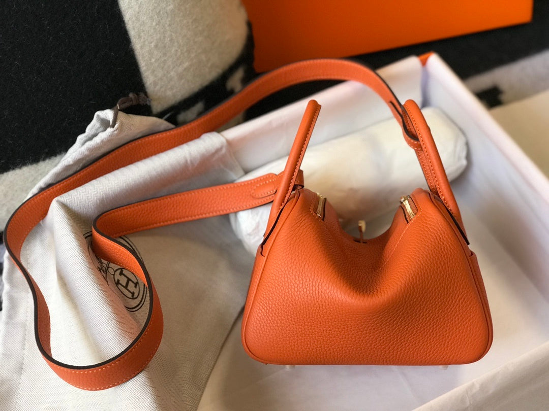 Hermes Lindy Mini 19cm Orange Bag