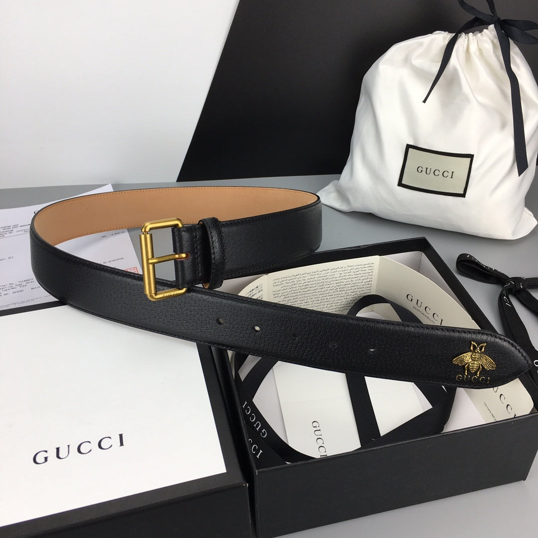 Gucci Belt With Square Buckle Black