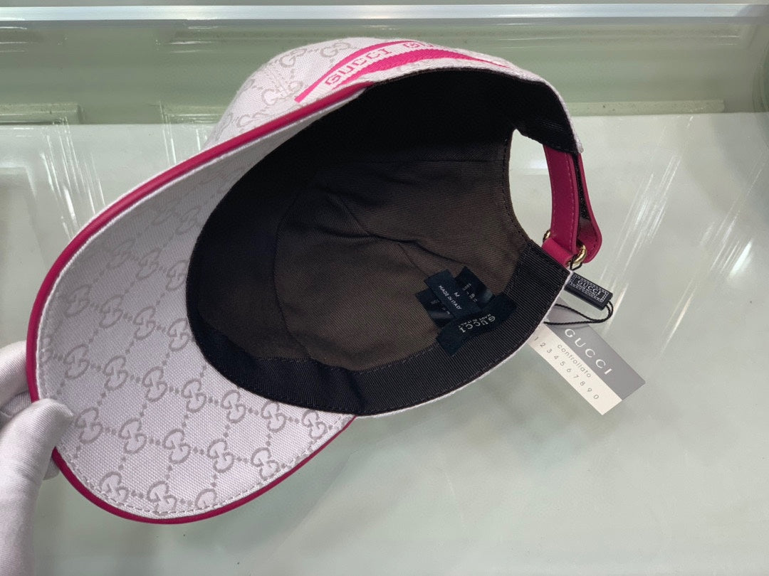 Gucci Canvas Baseball Cap with Web White