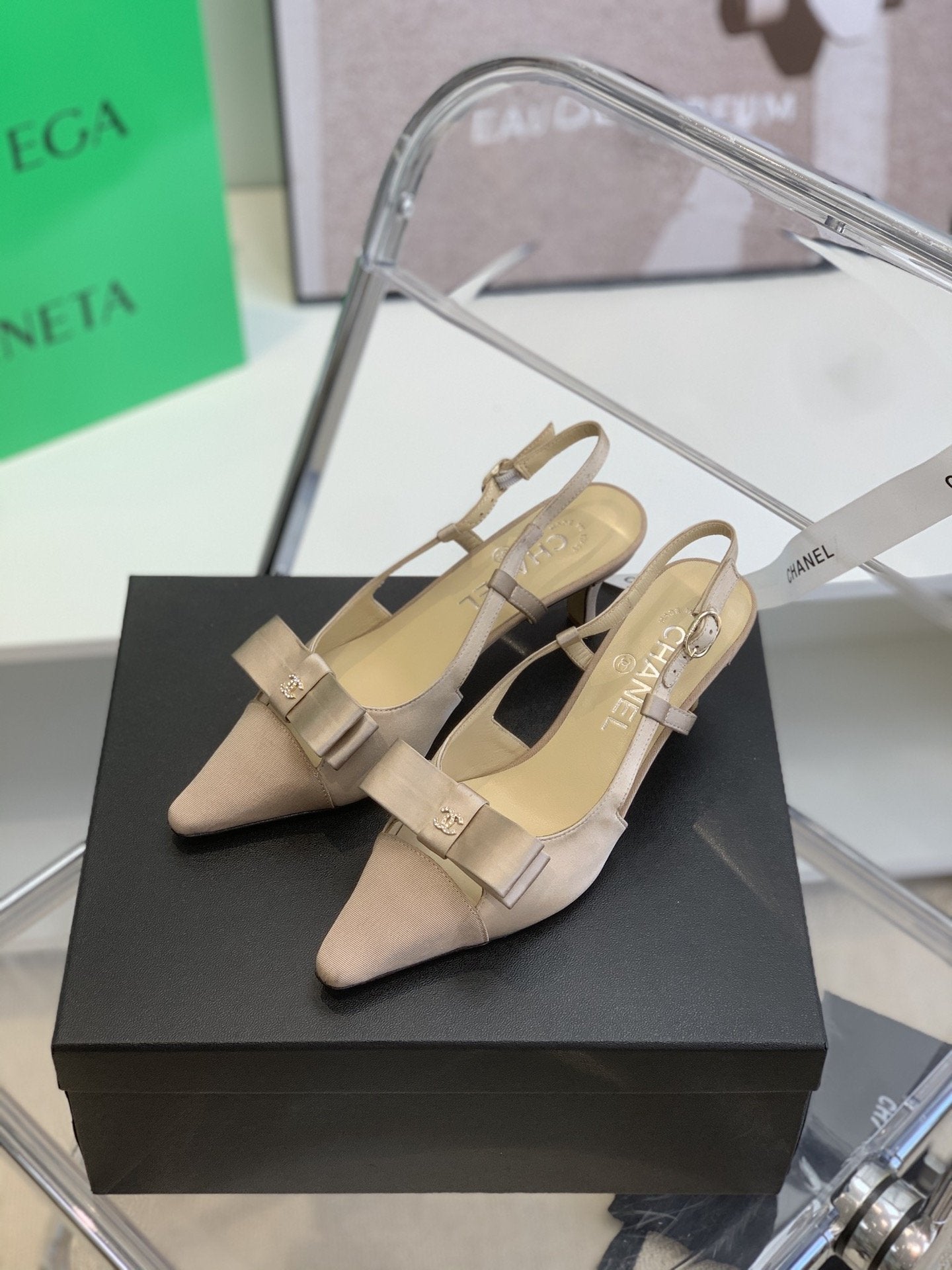 Chanel Sling Back Beige