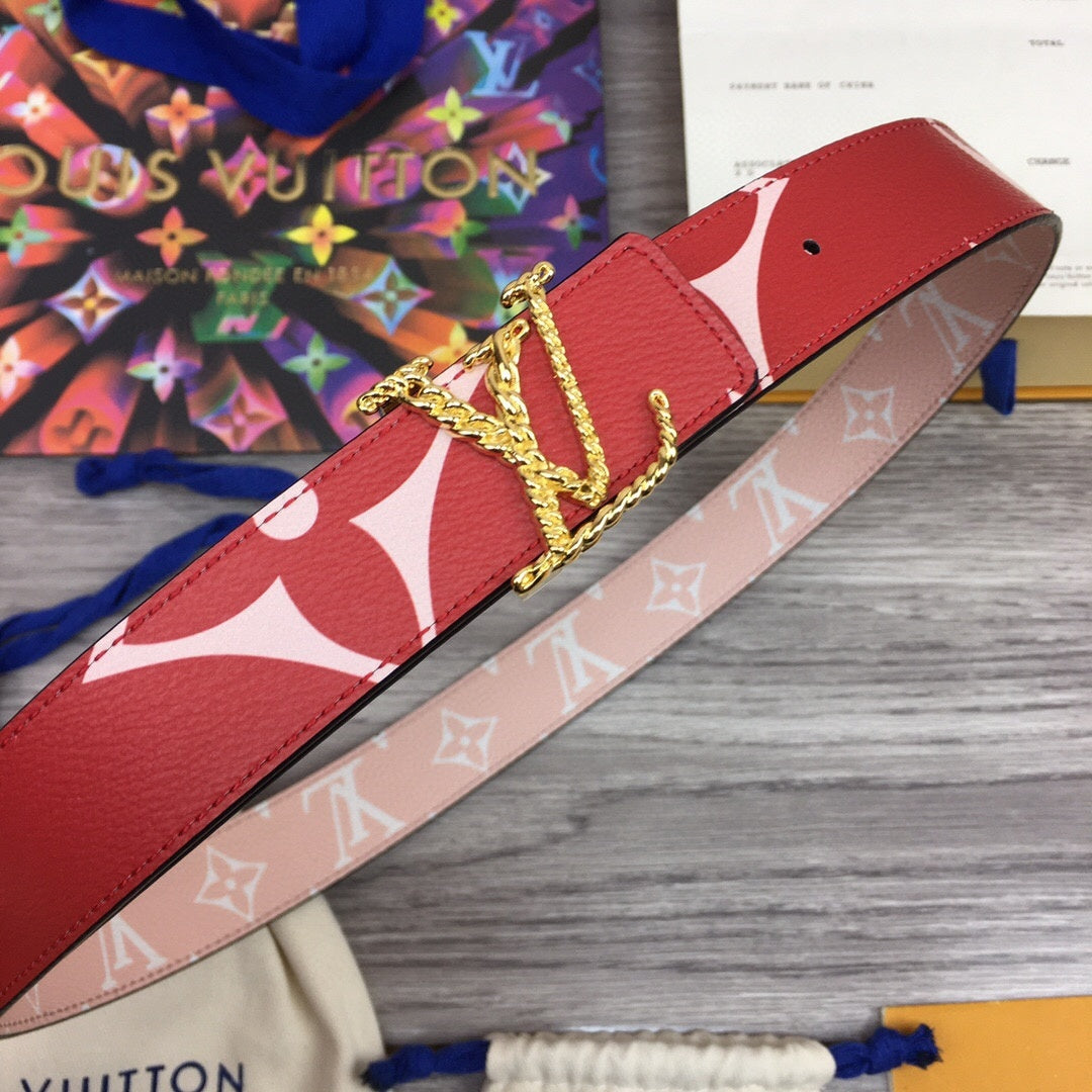 Louis Vuitton Iconic Reversible Belt Red