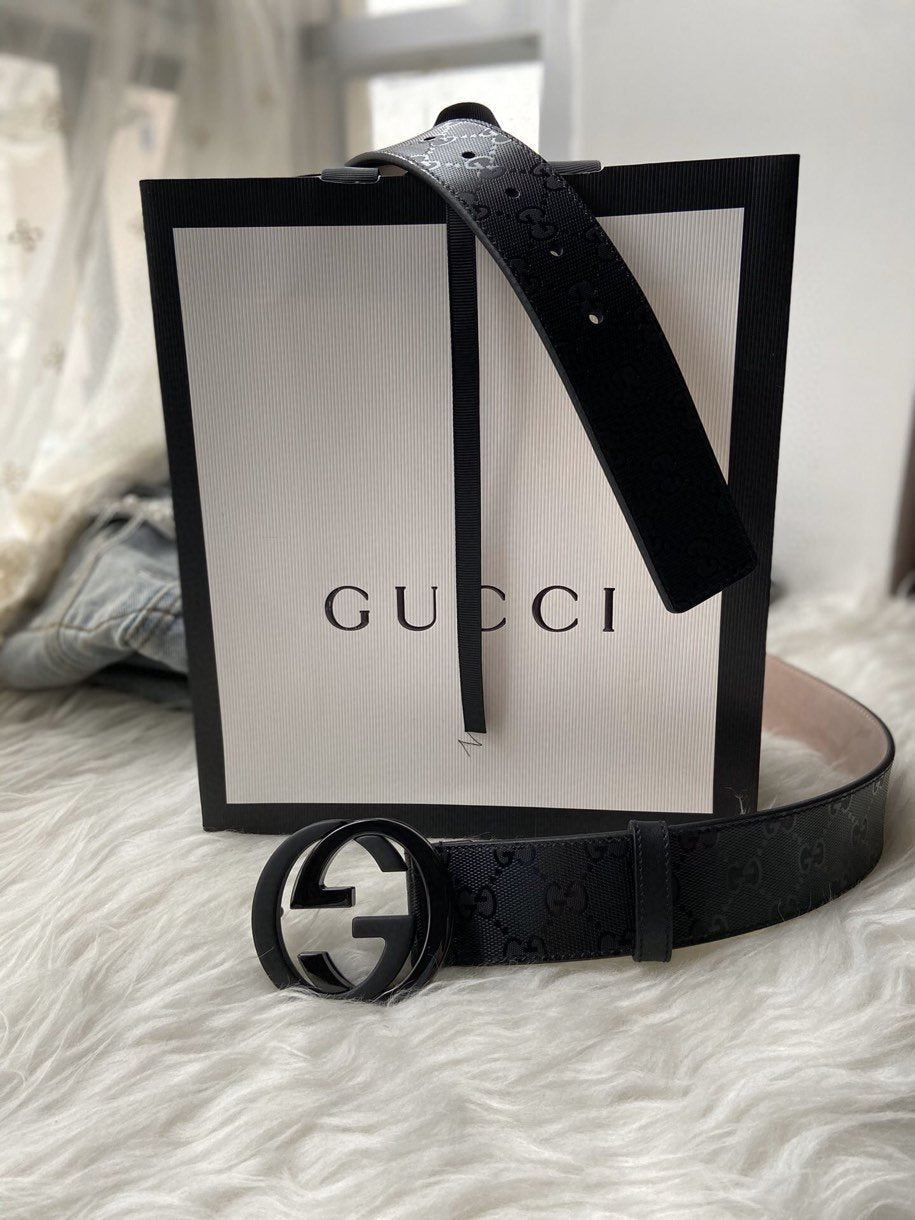 Gucci Belt With Double G Buckle Black