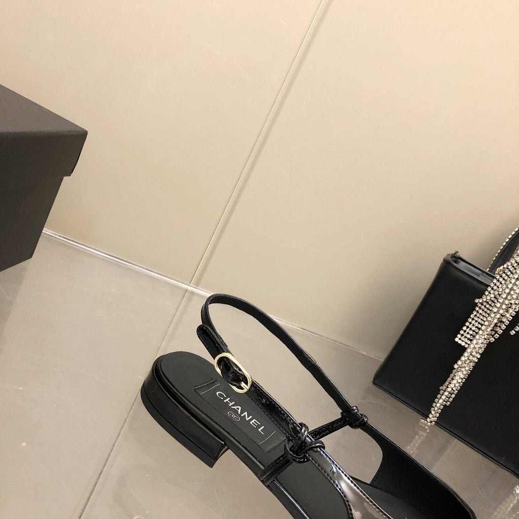 Chanel Sling Back Black