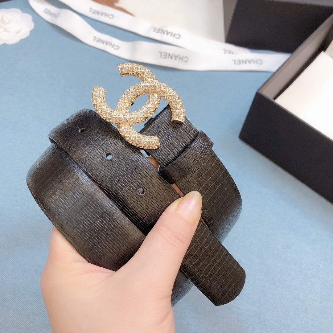 Chanel Belt With Beaded Buckle Brown