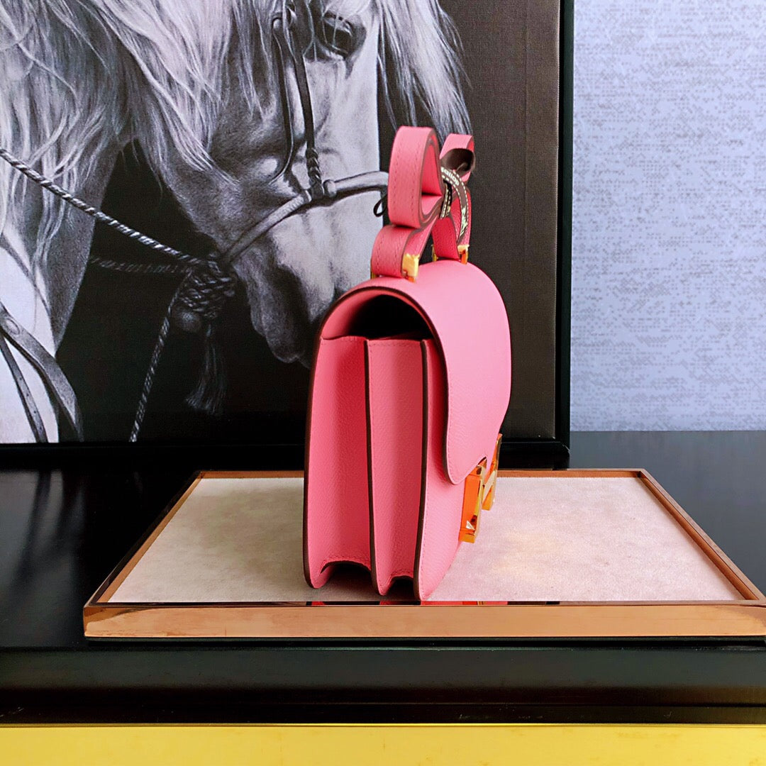 Hermes Constance Shoulder Bag 23cm Pink