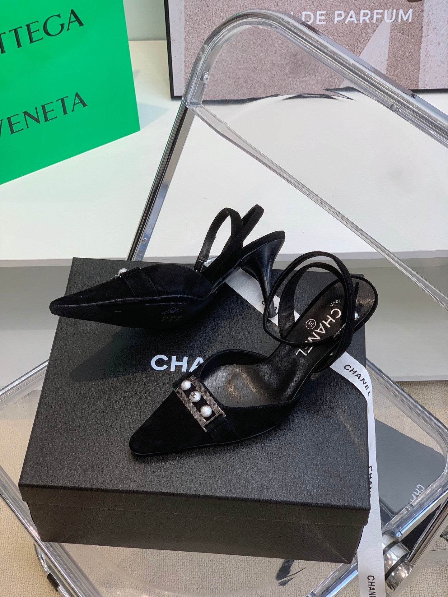 Chanel Sling Back Black