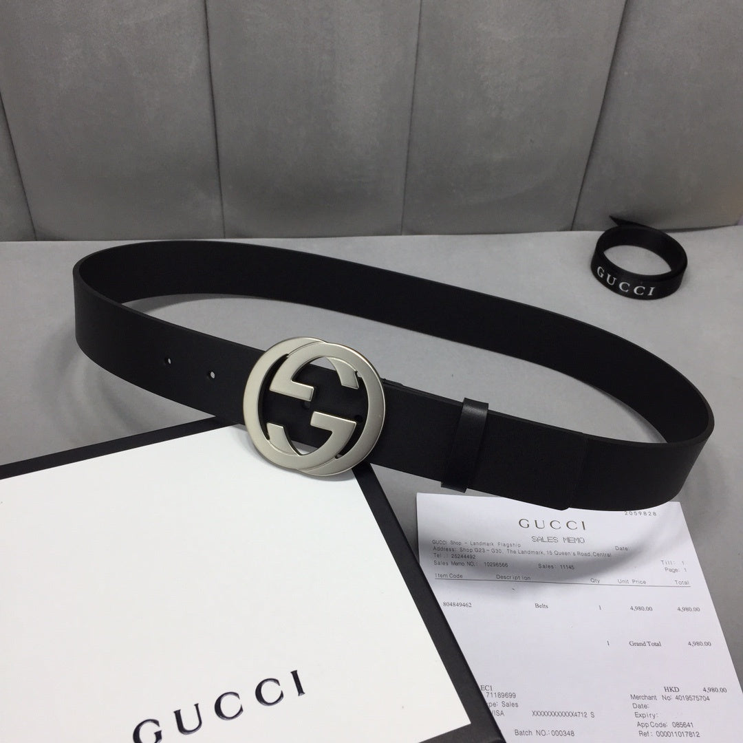 Gucci Belt With Double G Buckle Black