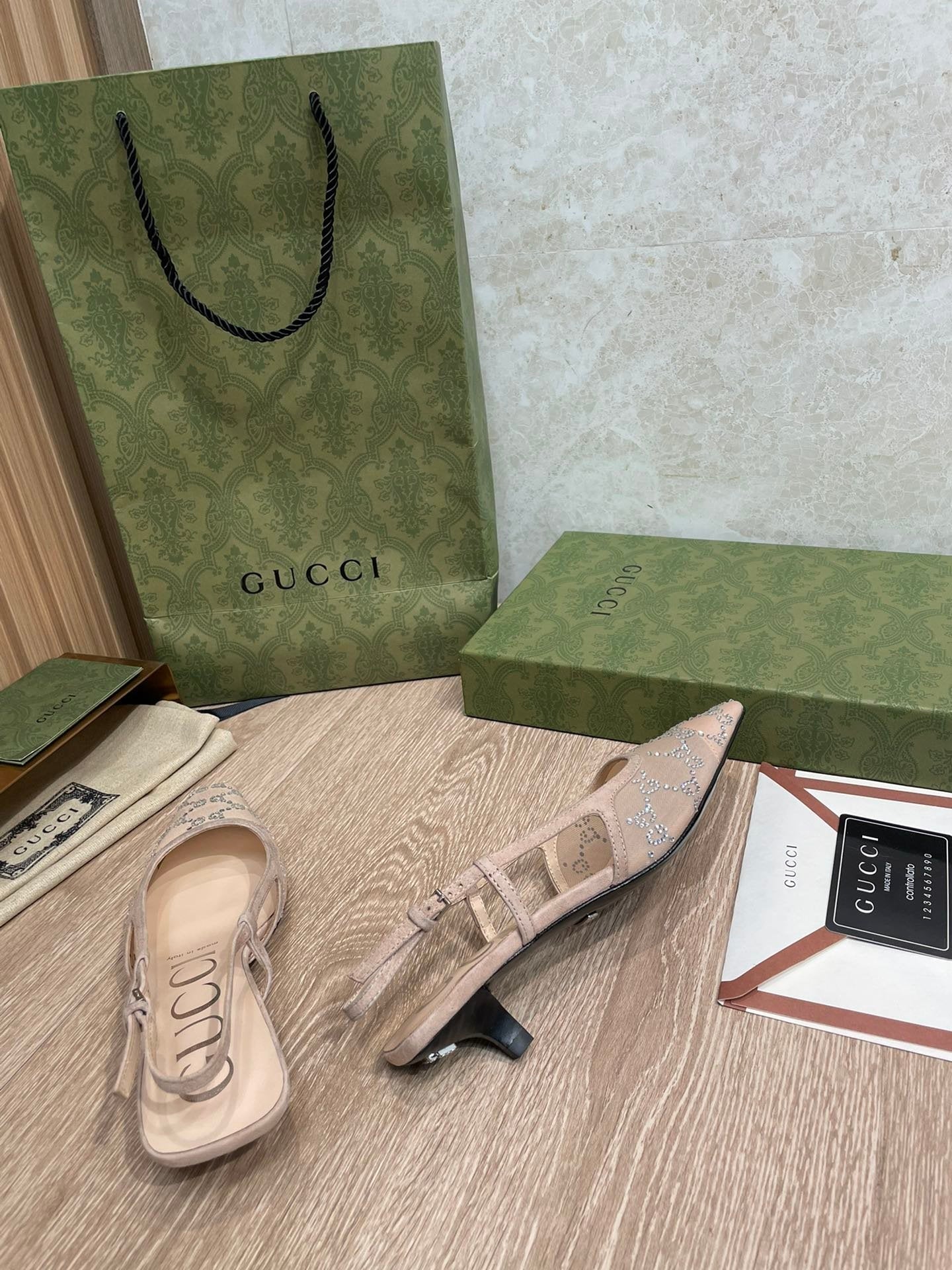 Gucci Slingback Pumps Brown