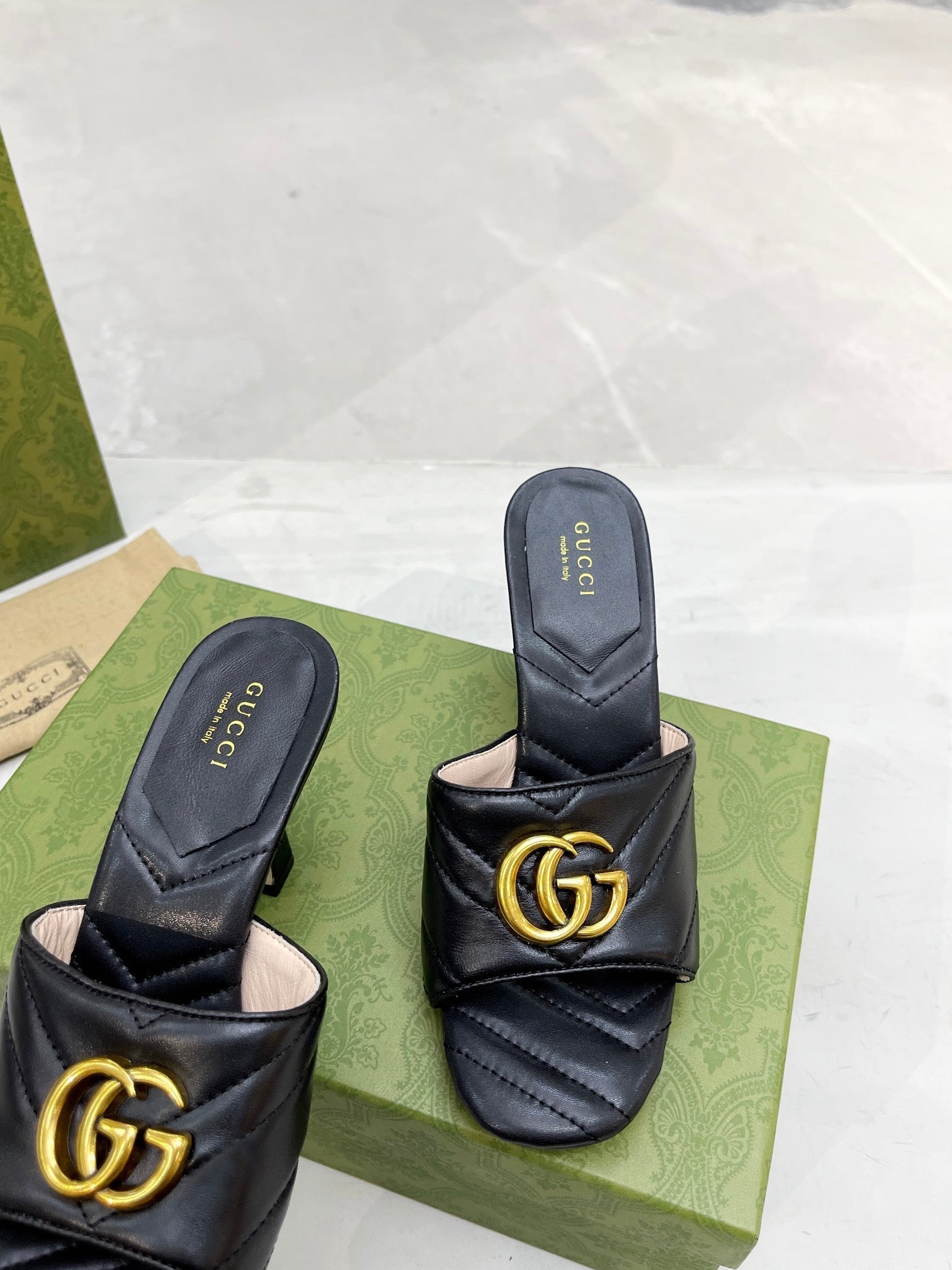 Gucci Double G Slide Sandal Black