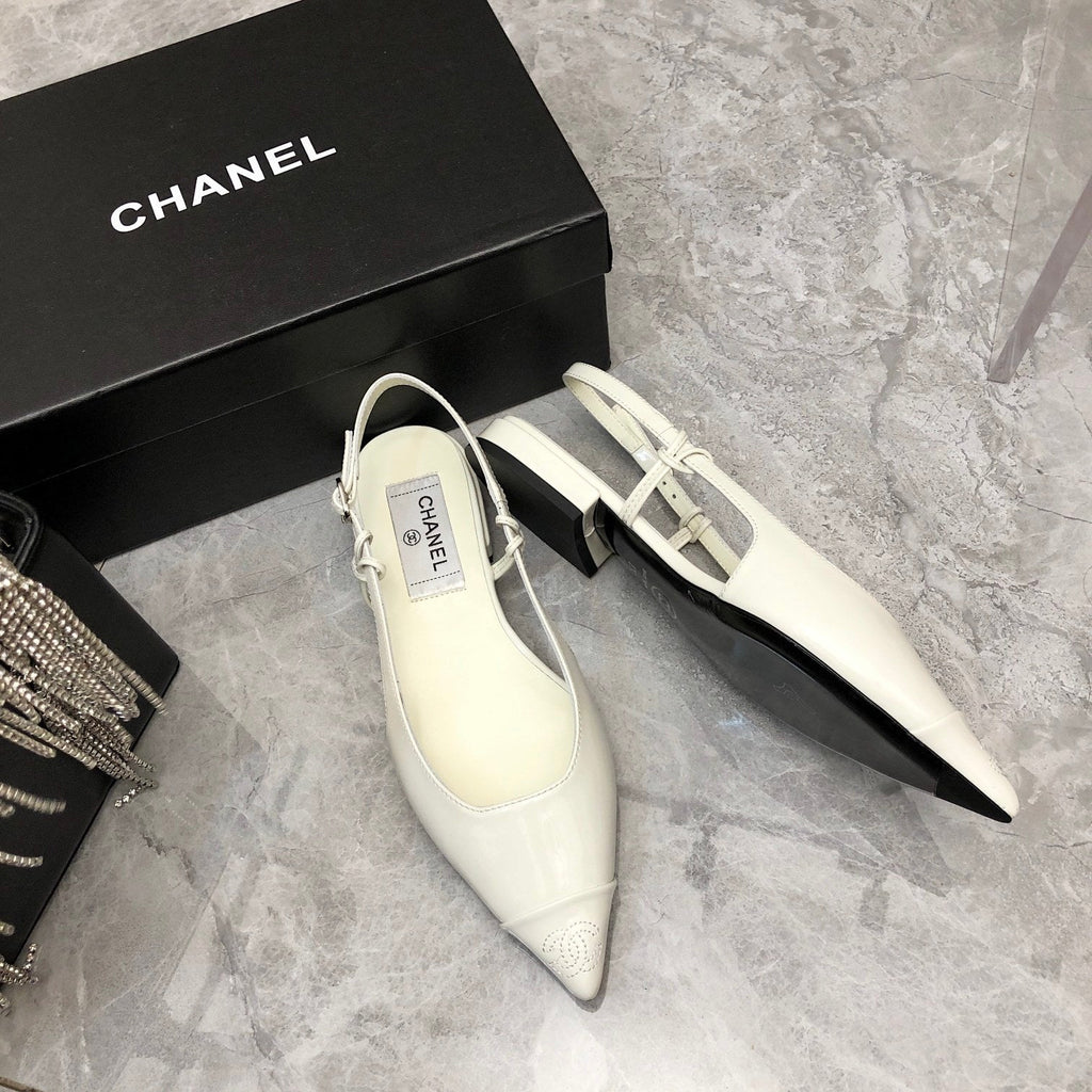 Chanel Sling Back White