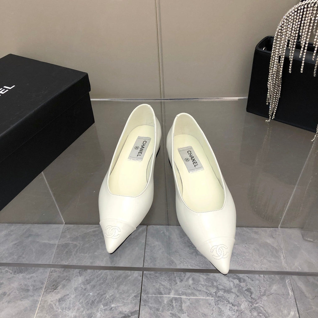 Chanel Flats White