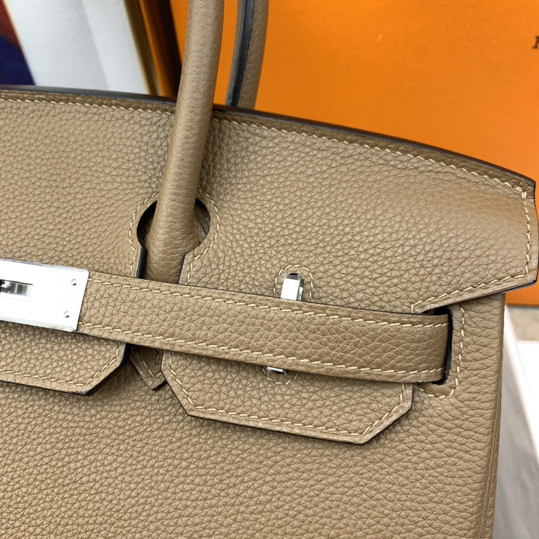 Hermes Birkin 30 Nata Swift Silver Hardware Brown