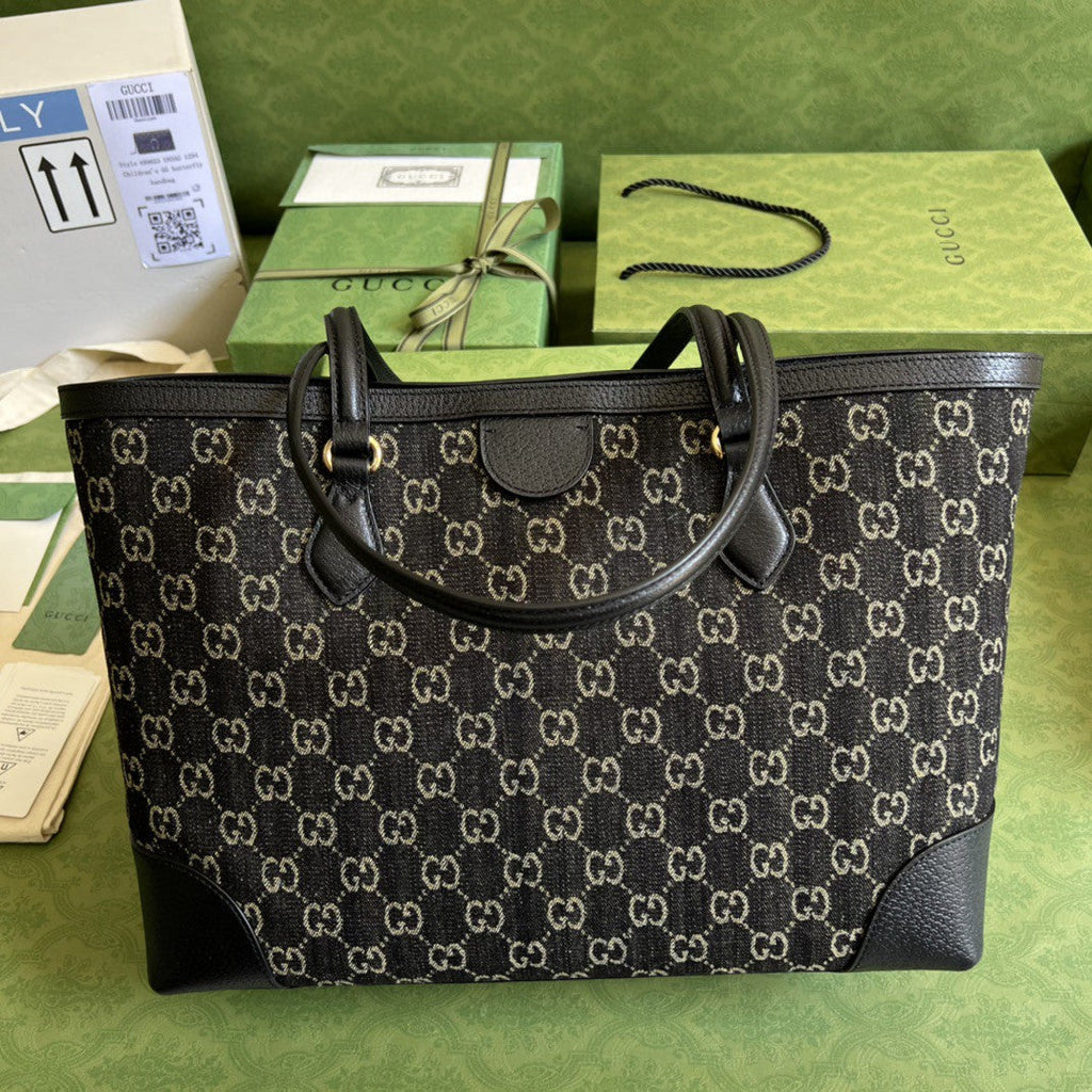 Gucci 631685 Ophidia Jumbo GG Medium Tote Bag 38cm Black