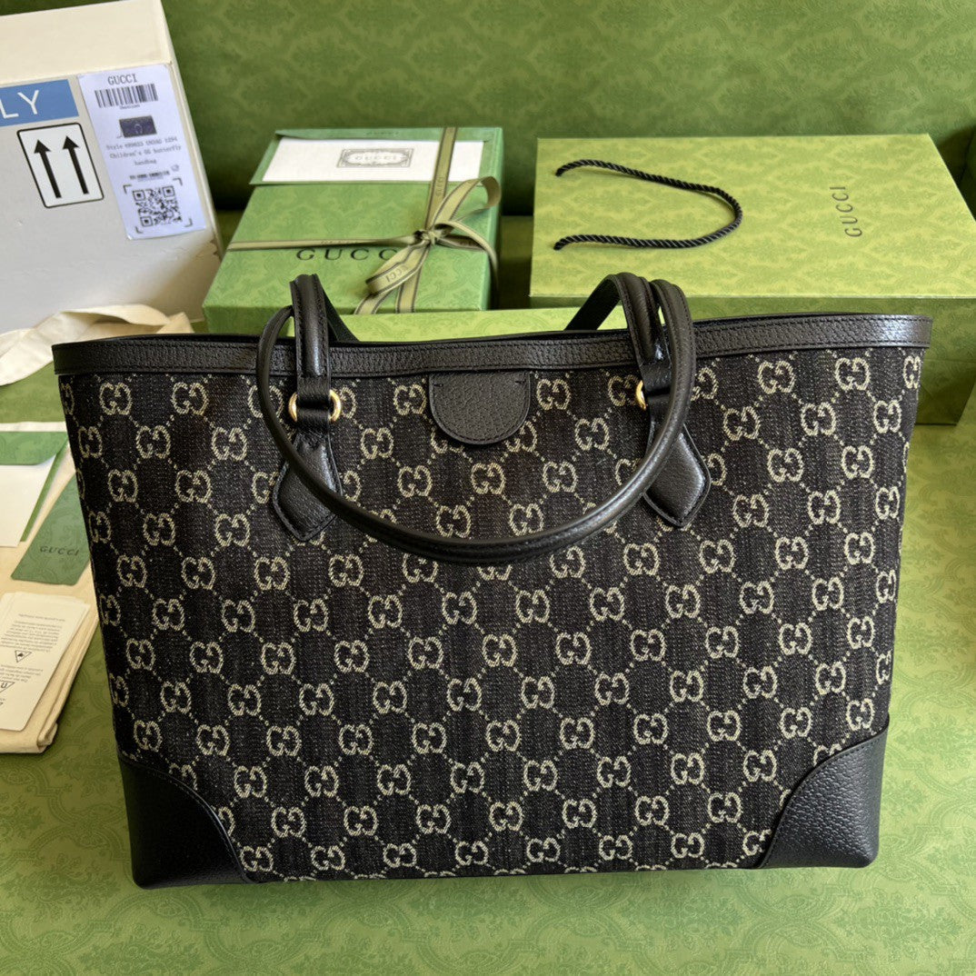 Gucci 631685 Ophidia Jumbo GG Medium Tote Bag 38cm Black