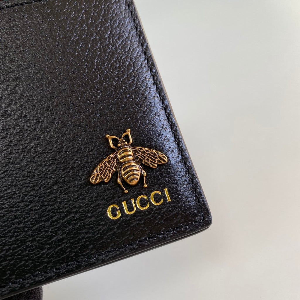 Gucci Bee Logo Black Wallet 11cm