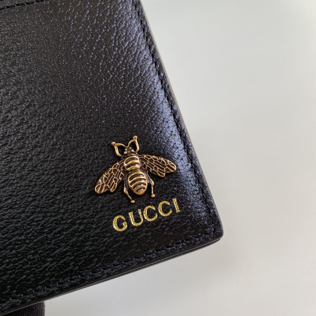 Gucci Bee Logo Black Wallet 11cm