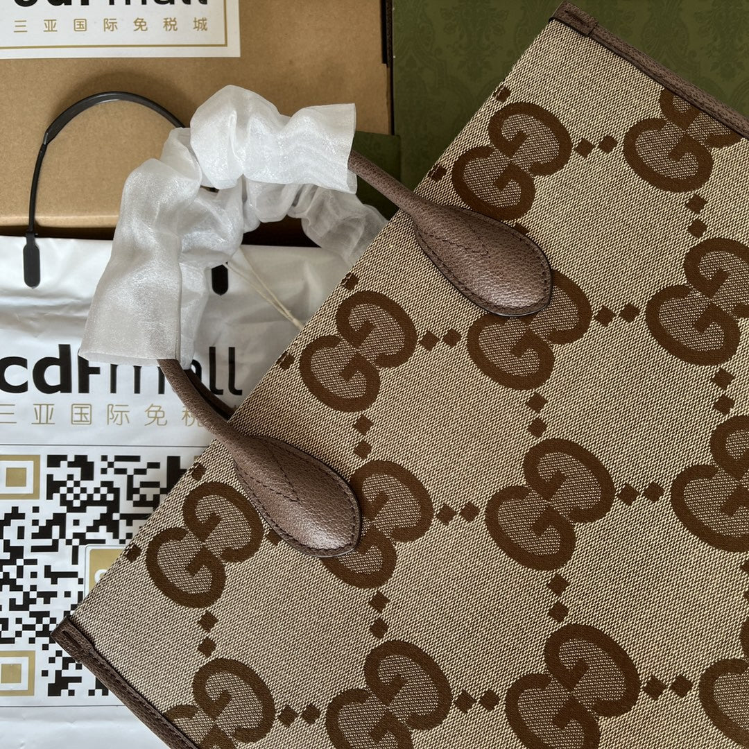 Gucci Tote Bag With Jumbo GG 37cm Brown