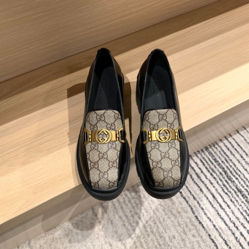 Gucci Lug Sole Horsebit Loafer Brown