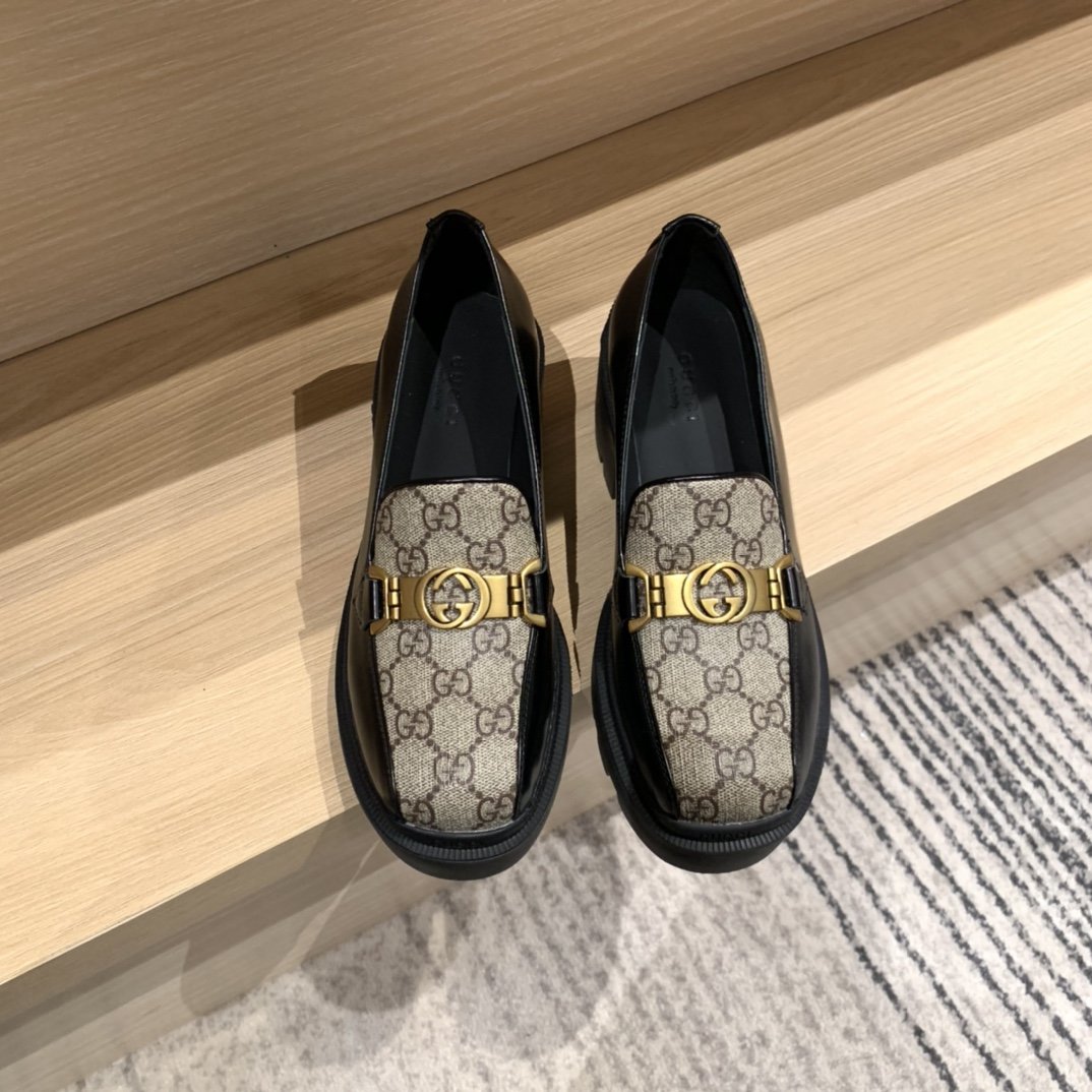 Gucci Lug Sole Horsebit Loafer Brown