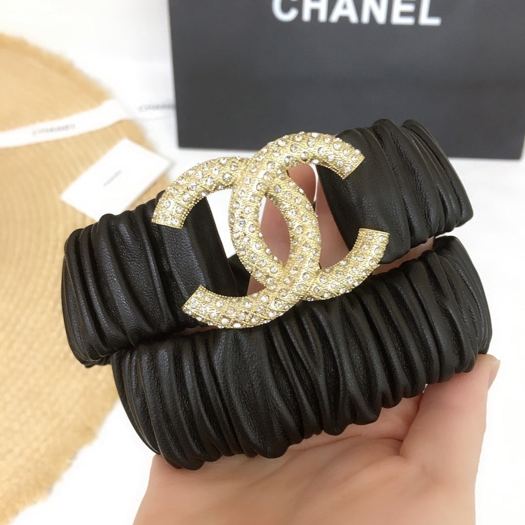 Chanel Belt With Beaded Buckle Black