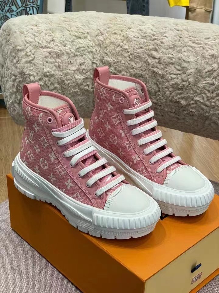 Louis Vuitton Squad Sneaker Boots Pink