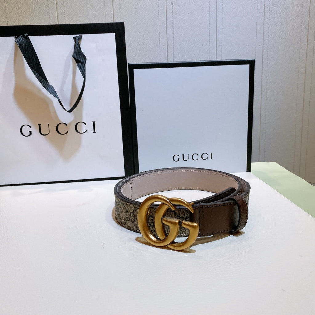 Gucci GG Thin Marmont Belt Brown