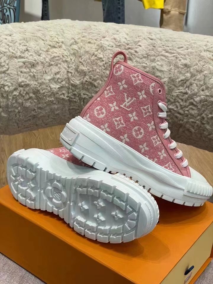 Louis Vuitton Squad Sneaker Boots Pink