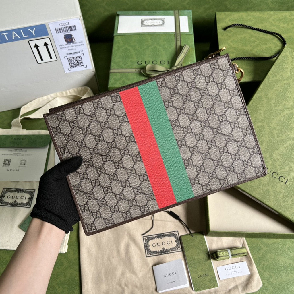 Gucci Tiger Clutch 28cm Brown