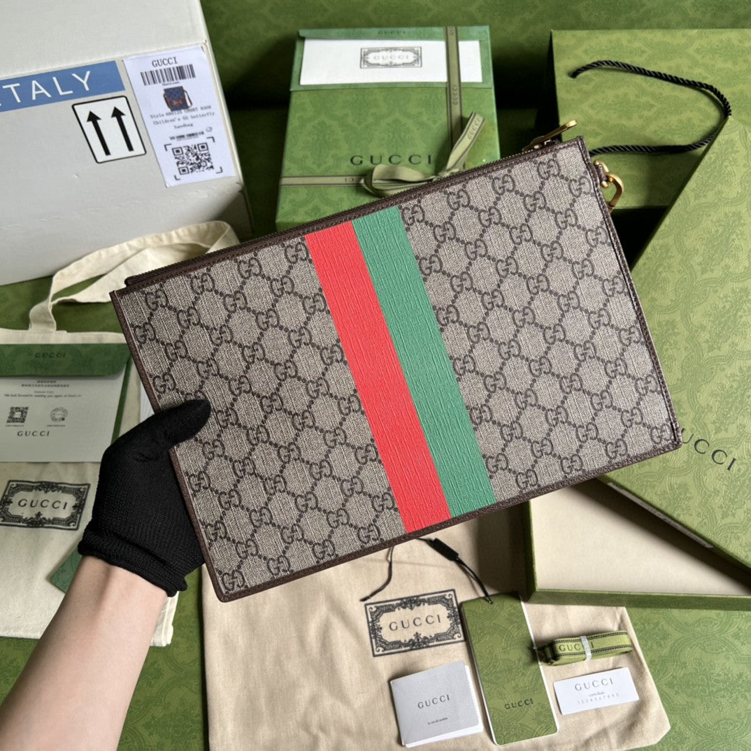 Gucci Tiger Clutch 28cm Brown