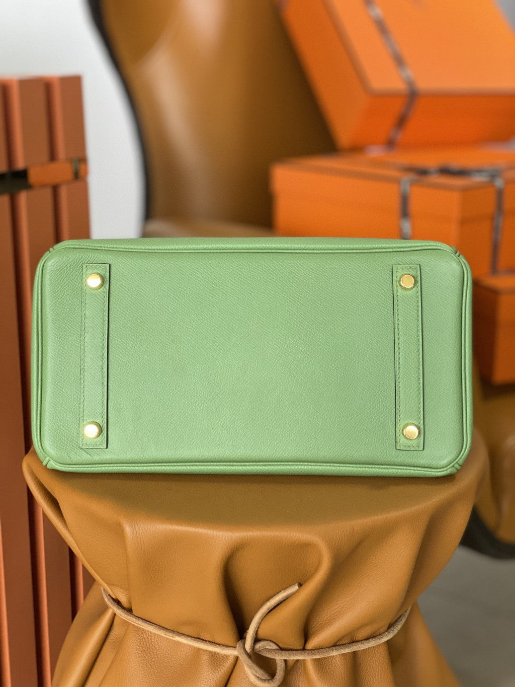Hermes Birkin 30 Nata Swift Silver Hardware Green