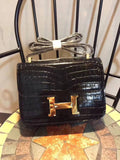 Hermes Constance Shoulder Bag 24cm Black