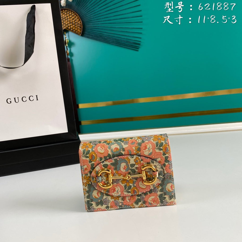 Gucci Horsebit 1955 Liberty London Pink Card Case 11cm