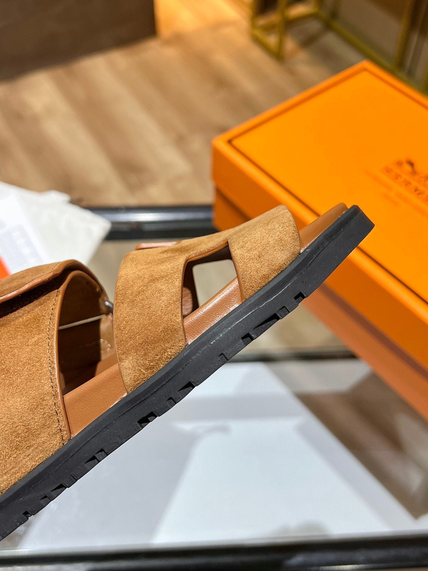 Hermes Oran Sandal Brown