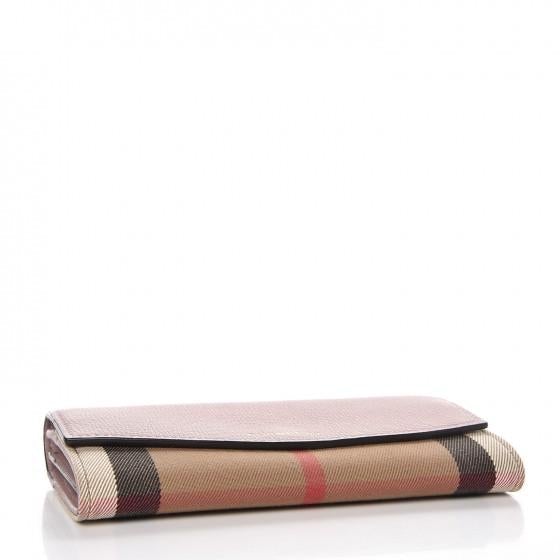 Porter House Check And Leather Continental Wallet Pink