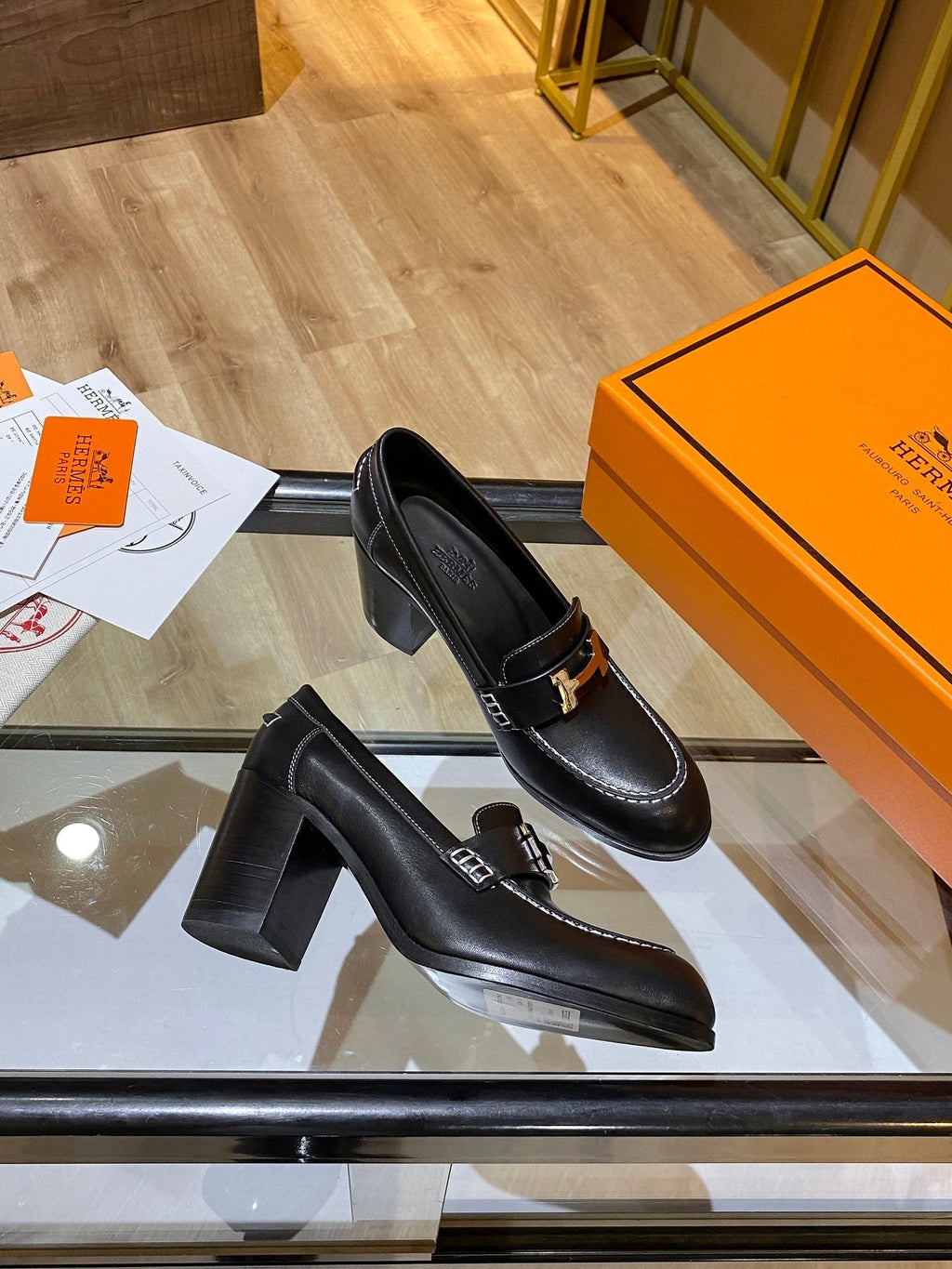 Hermes Elysee Pump Black