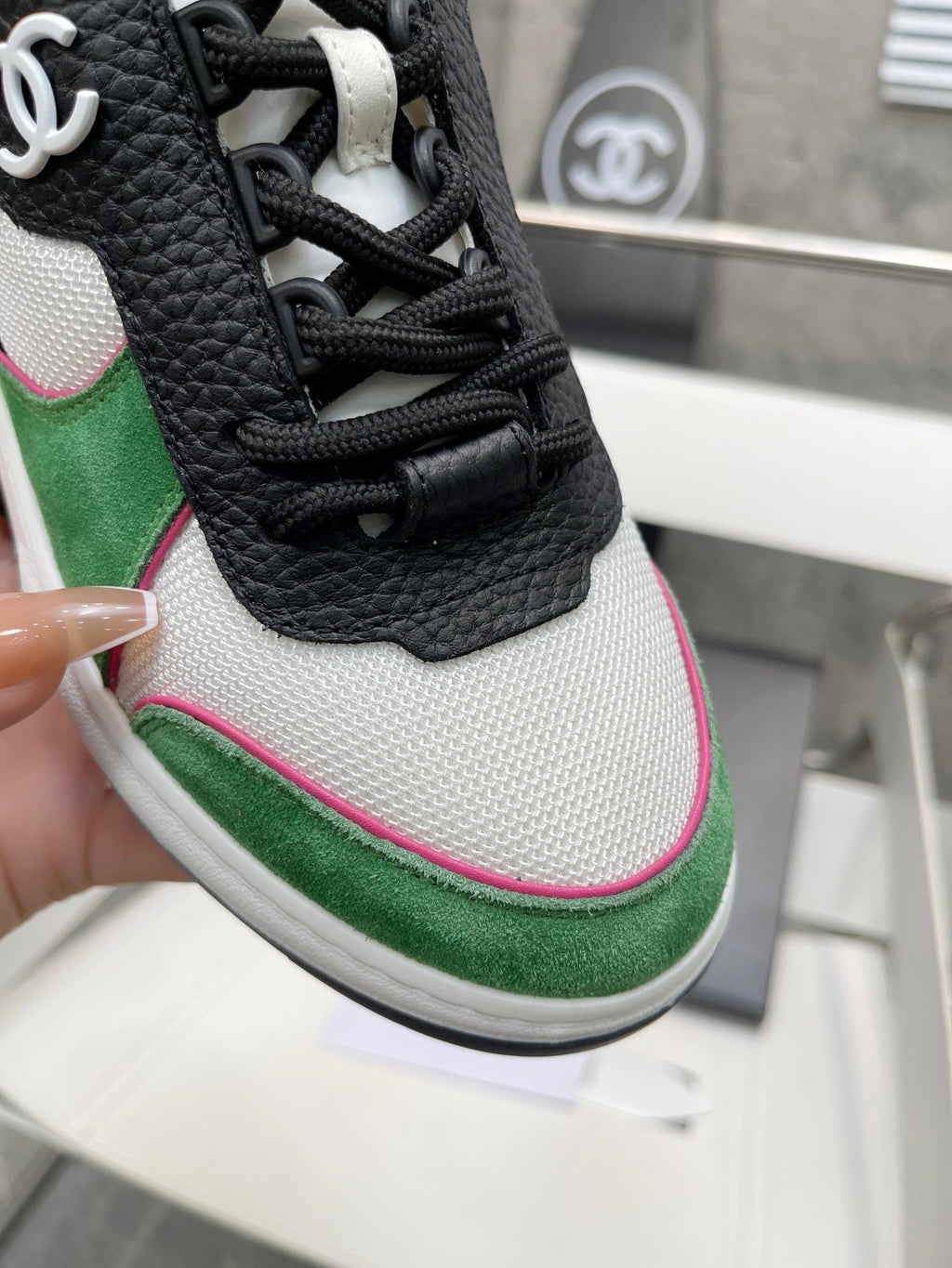 Chanel Trainers Sneakers White/Green