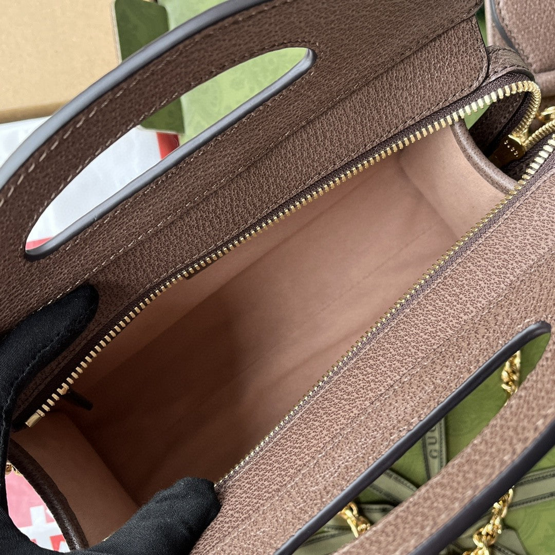 Gucci Ophidia Small Tote With Web 26cm Beige