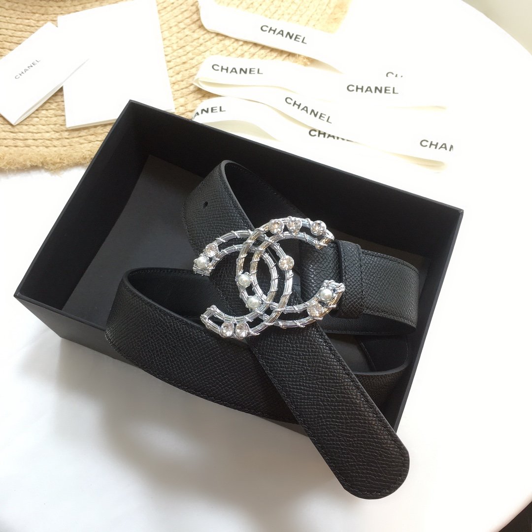 Chanel Belt With Double C Buckle Black