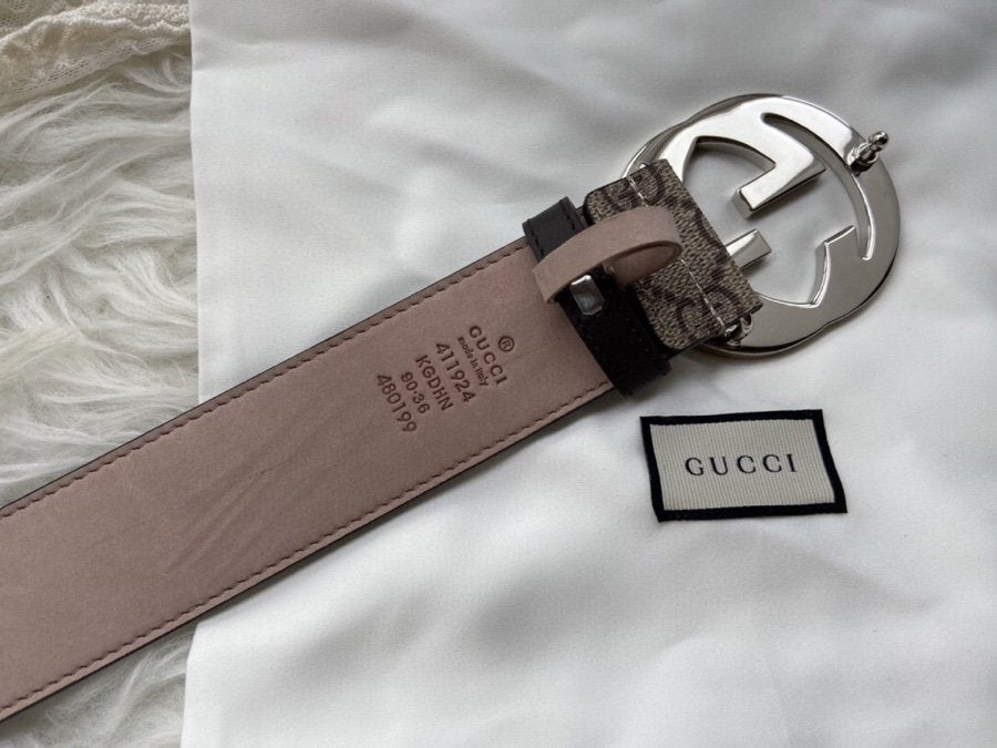 Gucci Belt With Double G Buckle Grey