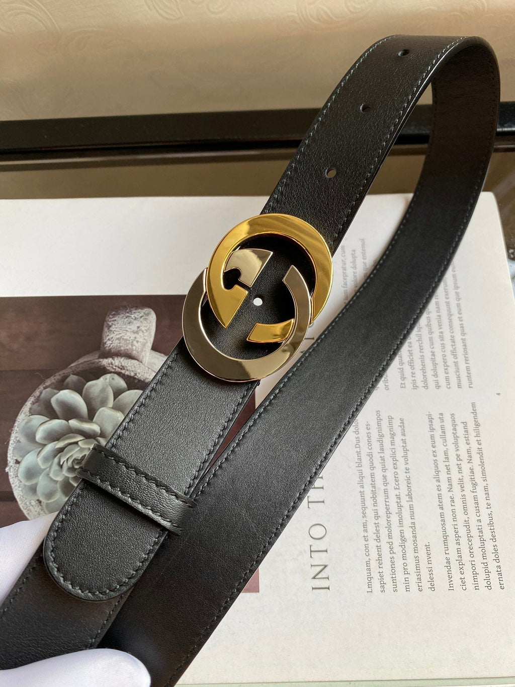 Gucci Belt With Double G Buckle Black