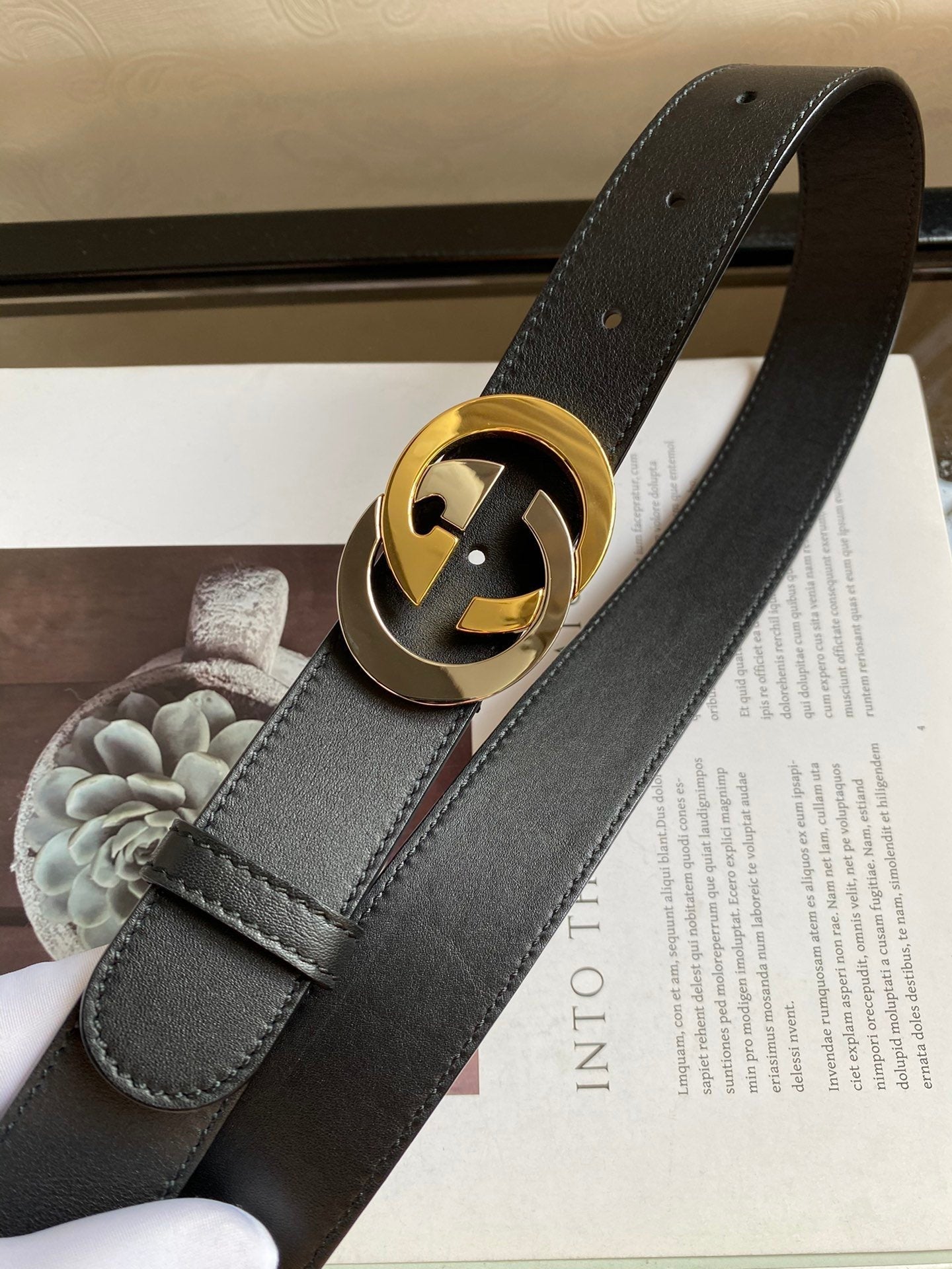 Gucci Belt With Double G Buckle Black