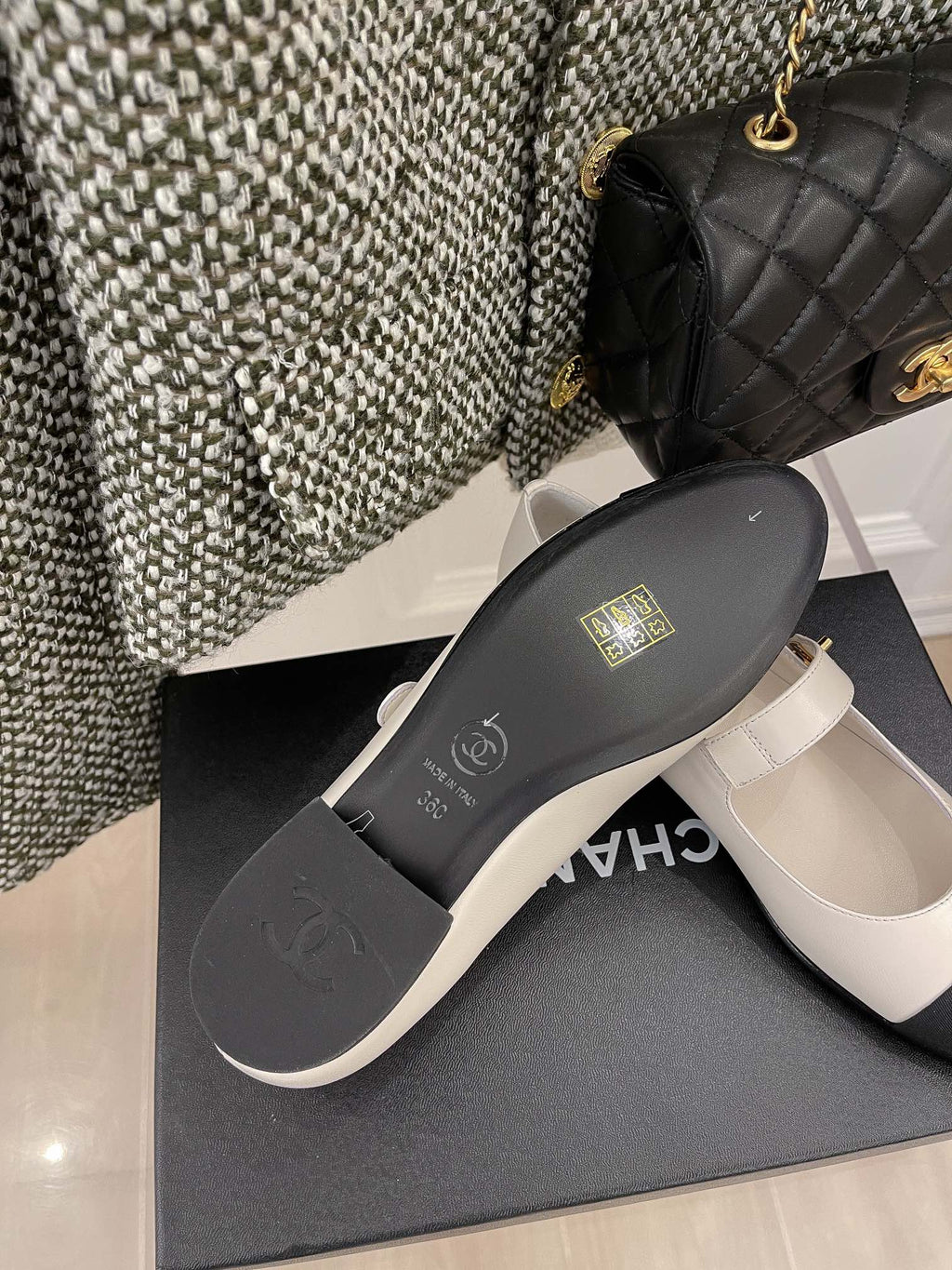 Chanel Sling Back 0.8 Inches White