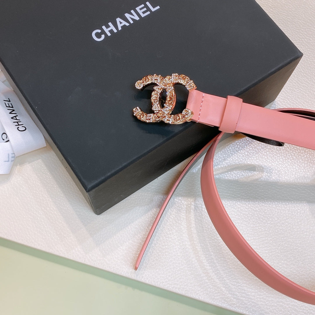 Chanel Belt With Beaded Buckle Pink