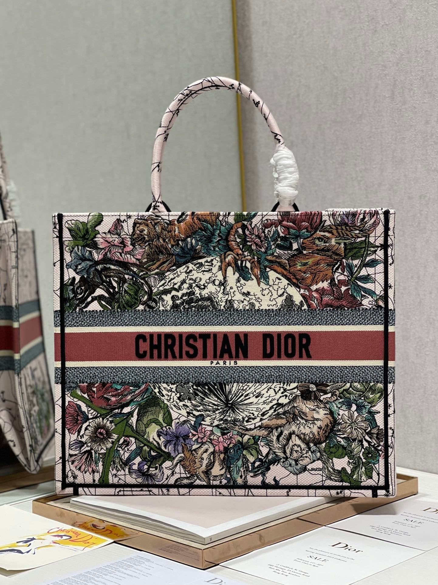Christina Dior Book Tote Bag 41 cm Pink